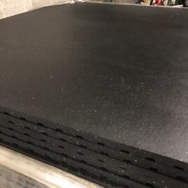 4' x 6' Black Vulcanized Rubber Mats, Heavy-Duty Gym Flooring