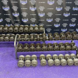 Ivanko 5-125 lb. Iron Prostyle Dumbbell Set w/3 Matching Cybex Racks