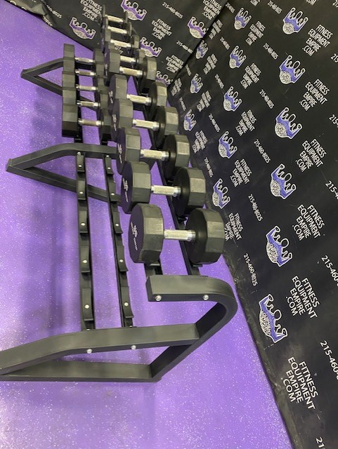 20-95lb Iron Grip Dumbbell Set with 2 Racks (249975) - Treadmill