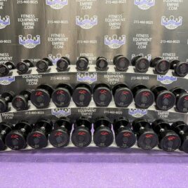 5-75 American Barbell GP Urethane Dumbbell Set w / 3 Tier Rack